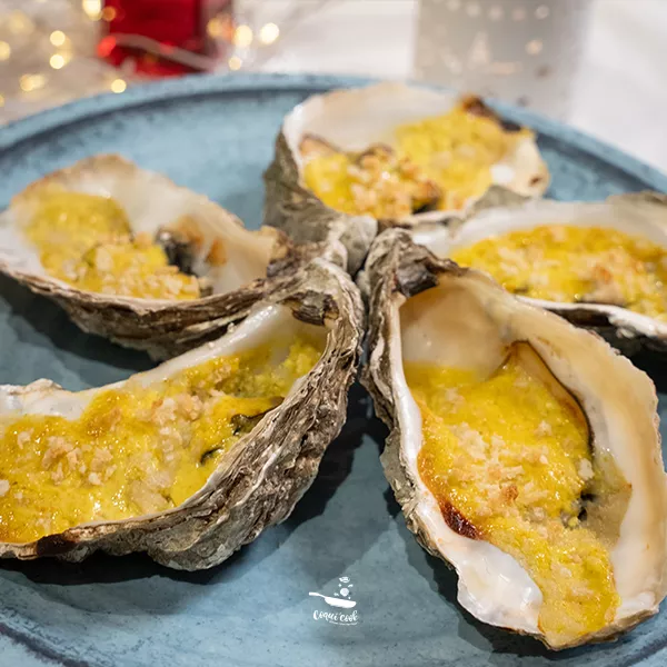 Huîtres gratinées coco curry